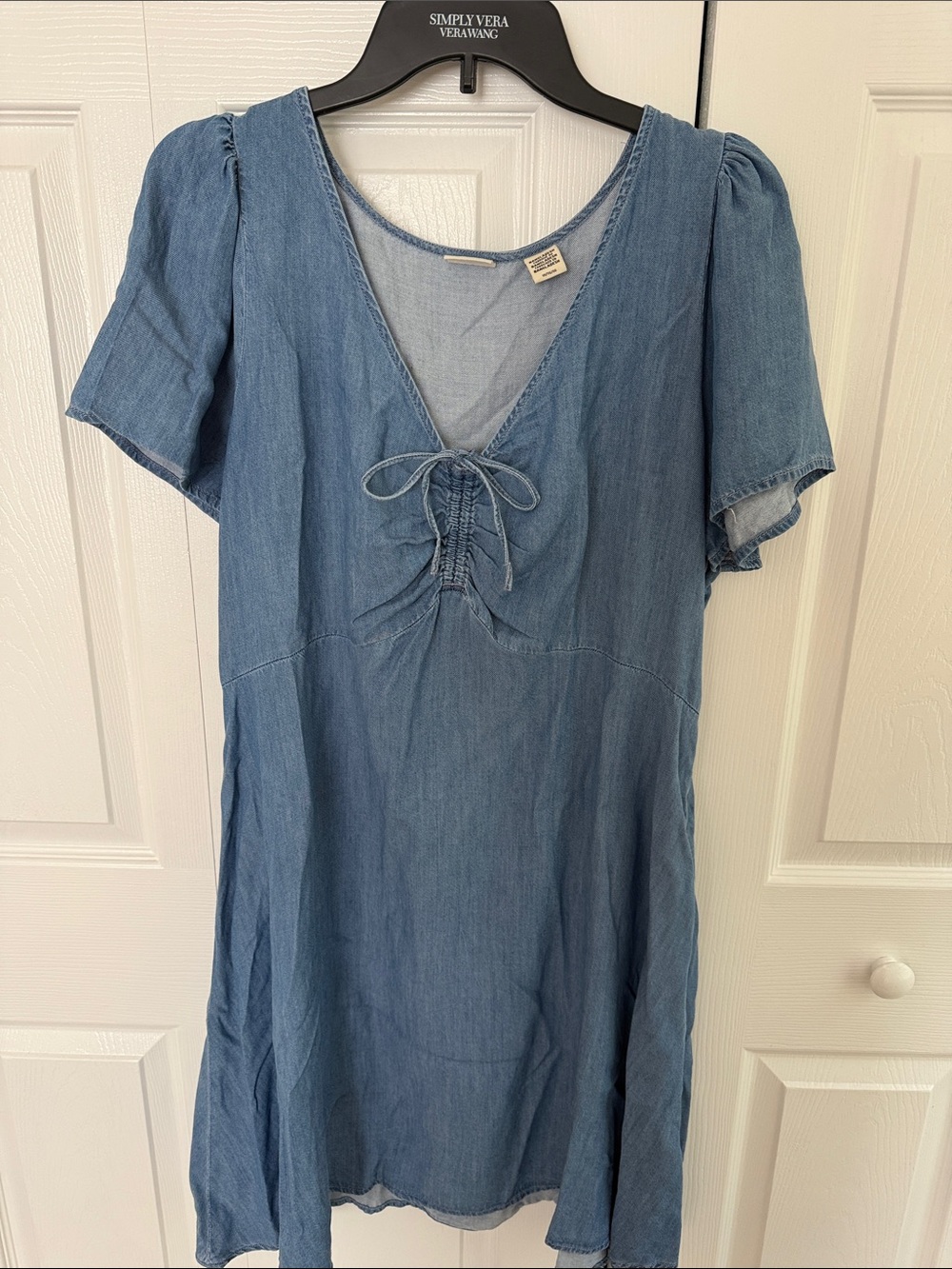 Levi's Delaney Light Blue Denim Mini Dress with V-Neck 1X